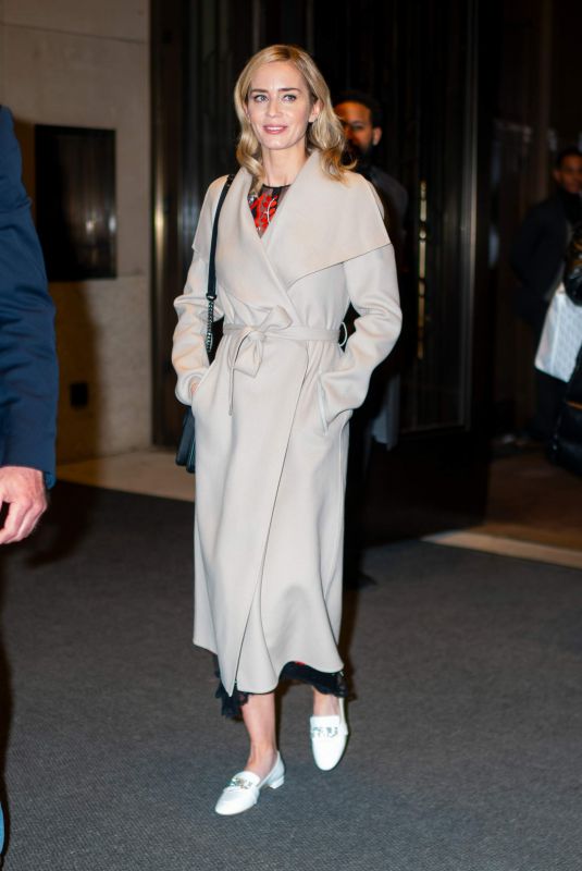 EMILY BLUNT Leaves Her Hotel in New York 12/01/2018