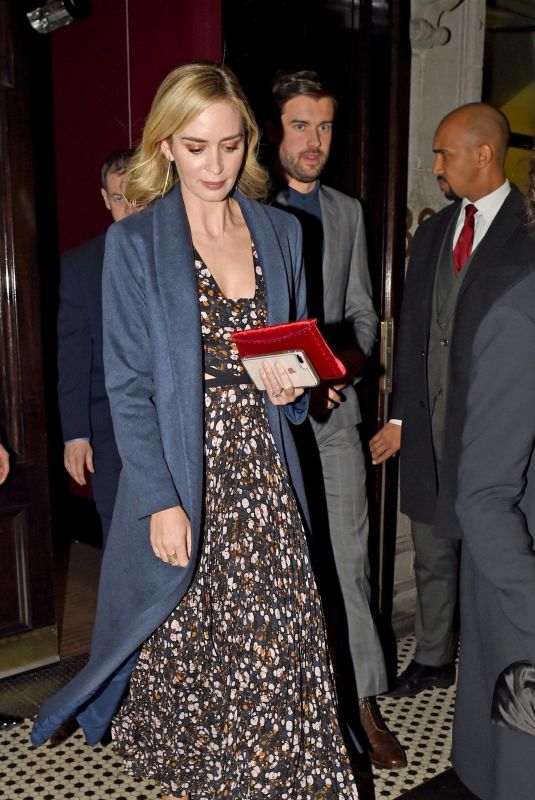 EMILY BLUNT Night Out in London 12/14/2018
