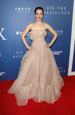 FELICITY JONE at On the Basis of Sex Premiere in New York 12/16/2018