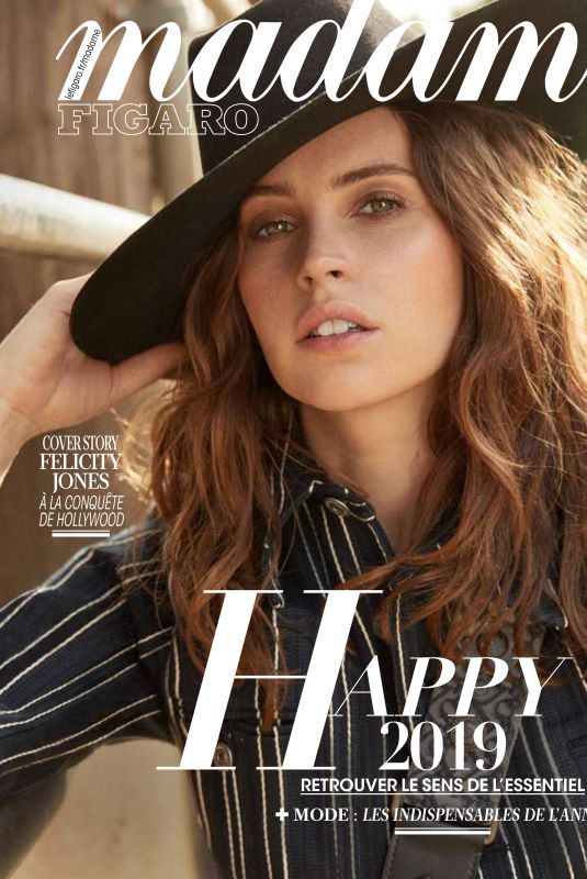 FELICITY JONES in Madame Figaro, December 2018