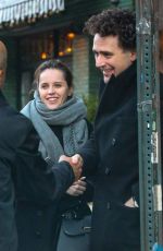 FELICITY JONES Leaves Her Hotel in New York 12/21/2018