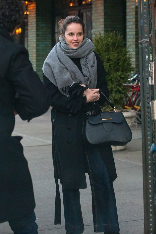 FELICITY JONES Leaves Her Hotel in New York 12/21/2018