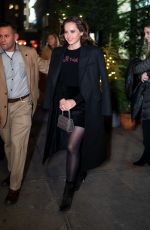 FELICITY JONES Night Out in New York 12/17/2018