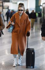 GIGI HADID Arrives at Airport in Milan 12/06/2018