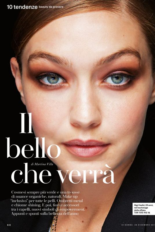 GIGI HADID in Io Donna Del Corriere Della Sera, December 2018