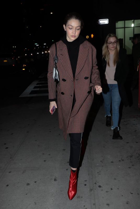 GIGI HADID Night Out in New York 12/30/2018