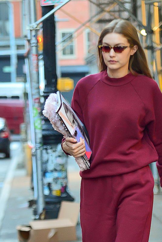 GIGI HADID Out and About in New York 12/07/2018