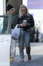 HILARY DUFF in Ripped Denim Out for Coffee in Studio City 12/18/2018