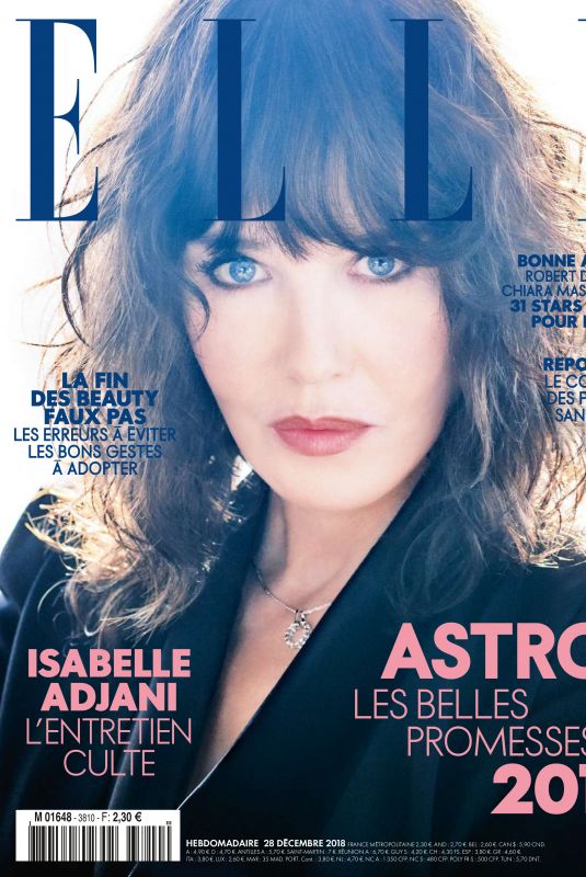 ISABELLE ADJANI in Elle Magazine, France December 2018