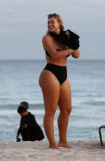 ISKRA ALWRENCE in Bikini at a Beach in Miami 12/10/2018