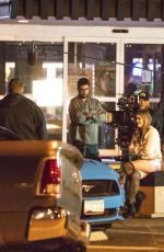 ISLA FUSHER Filming a Night Scene in Los Angeles 12/12/2018