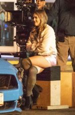 ISLA FUSHER Filming a Night Scene in Los Angeles 12/12/2018