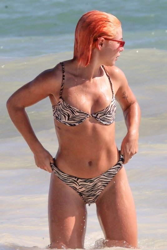 JESSICA WOODLEY in Bikini at a Beach in Tulum 12/12/2018