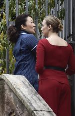 JODIE COMER and SANDRA OH on the Set of Killing Eve, Second Season in Rome 12/04/2018