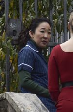 JODIE COMER and SANDRA OH on the Set of Killing Eve, Second Season in Rome 12/04/2018