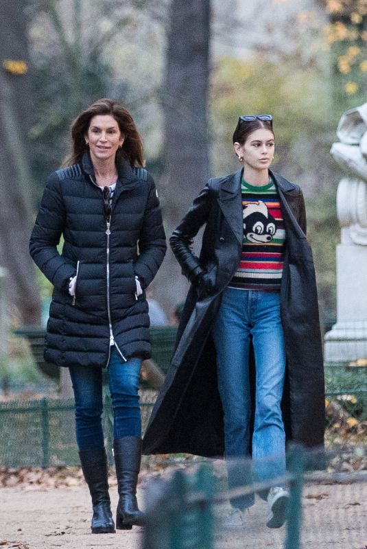 KAIA GERBER and CINDY CRAWFORD Out in Paris 12/06/2018