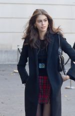 KAIA GERBER Arrives at Chanel Metiers D