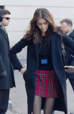 KAIA GERBER Arrives at Chanel Metiers D