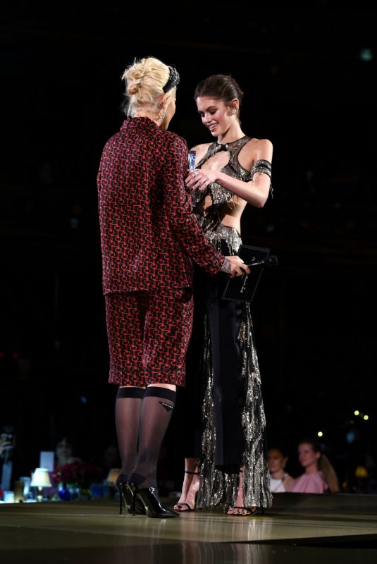 KAIA GERBER is presented with the Model of the Year Award, presented by RITA ORA at The Fashion Awards 2018