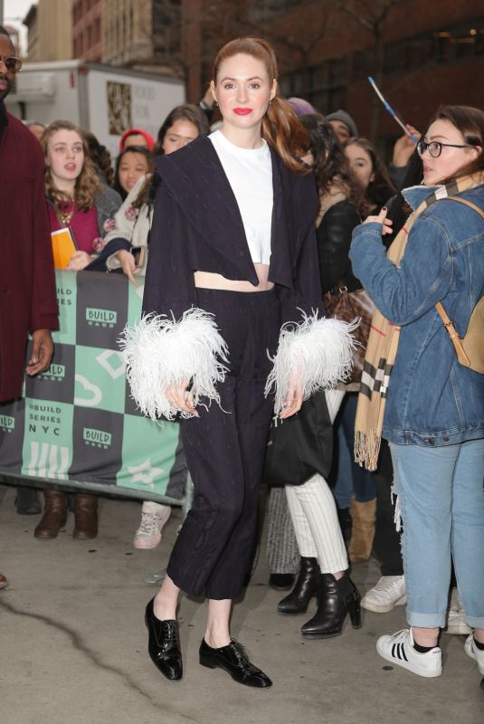 KAREN GILLAN Leaves Aol Build in New York 12/14/2018