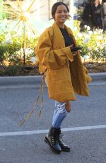 KARRUECHE TRAN in Ripped Jeans Out Shopping in Beverly Hills 12/28/2018