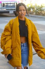 KARRUECHE TRAN in Ripped Jeans Out Shopping in Beverly Hills 12/28/2018