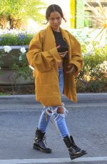 KARRUECHE TRAN in Ripped Jeans Out Shopping in Beverly Hills 12/28/2018