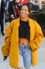 KARRUECHE TRAN in Ripped Jeans Out Shopping in Beverly Hills 12/28/2018