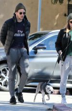 KATE MARA and Jamie Bell Out with Their Dogs in Los Angeles 12/15/2018