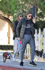 KATE MARA and Jamie Bell Out with Their Dogs in Los Angeles 12/15/2018
