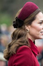 KATE MIDDLETON at Christmas Day Church Service in King