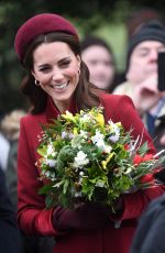 KATE MIDDLETON at Christmas Day Church Service in King