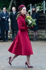 KATE MIDDLETON at Christmas Day Church Service in King