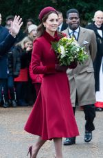 KATE MIDDLETON at Christmas Day Church Service in King