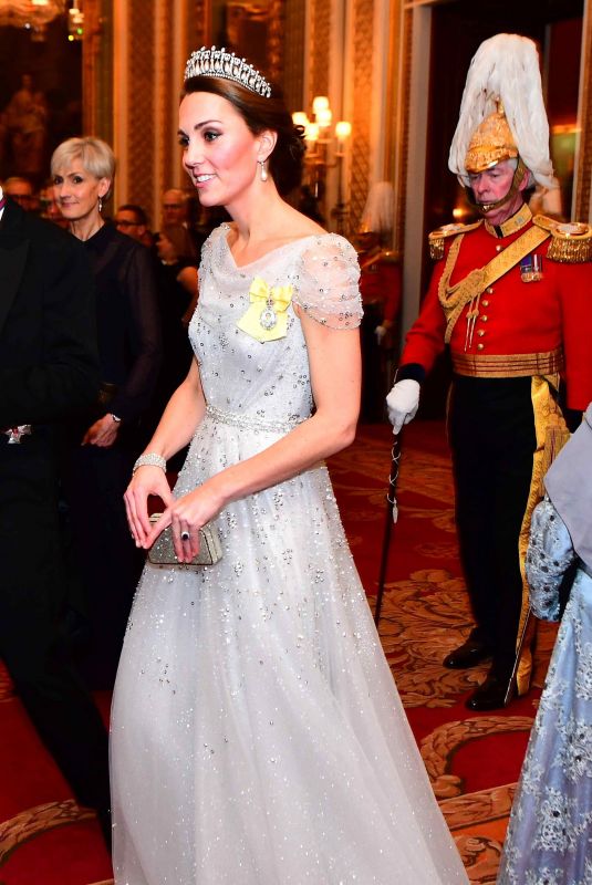 KATE MIDDLETON at Evening Reception for Members of Diplomatic Corps at Buckingham Palace in London 12/04/2018
