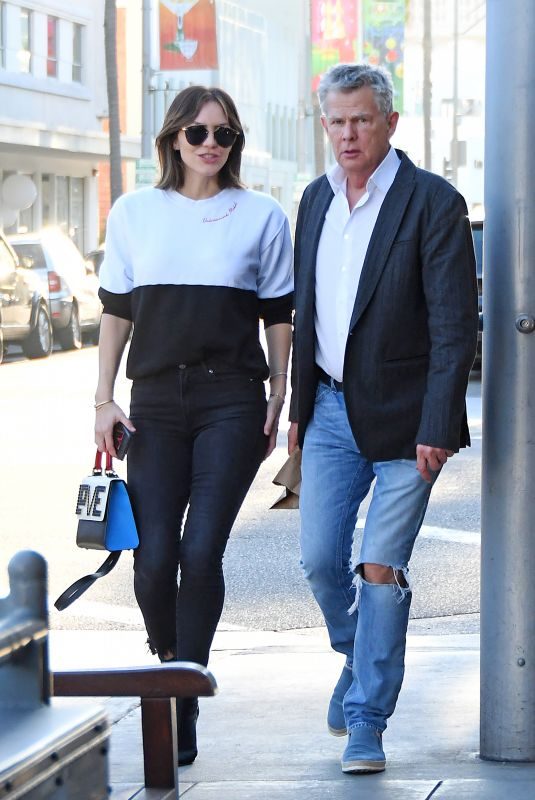 KATHARINE MCPHEE and David Foster Il Pastaio Restaurant in Beverly Hills 12/15/2018