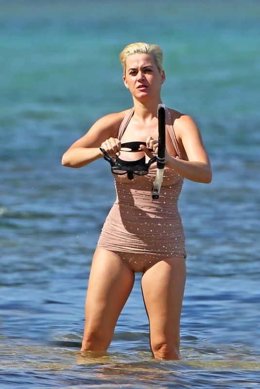KATY PERRY in Swimsuit Snorkeling in Hawaii 12/24/2018