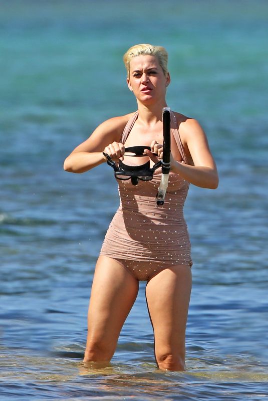 KATY PERRY in Swimsuit Snorkeling in Hawaii 12/24/2018