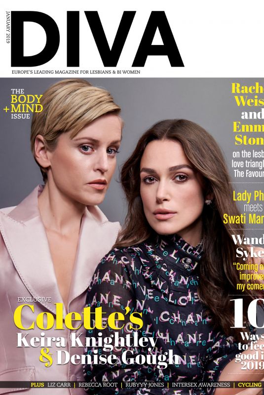 KEIRA KNIGHTLEY and DENISE GOUGH in Diva Magazine, UK January 2019