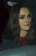 KEIRA KNIGHTLEY Leaves Bafta in London 12/17/2018
