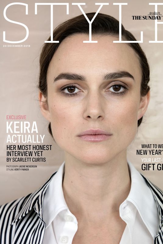 KEIRA KNIGHTLEY on the Cover of Sunday Times Style, December 2018