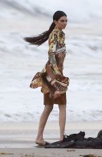 KENDALL JENNER on the Set of a Photoshoot at a Beach in Malibu 12/15/2018