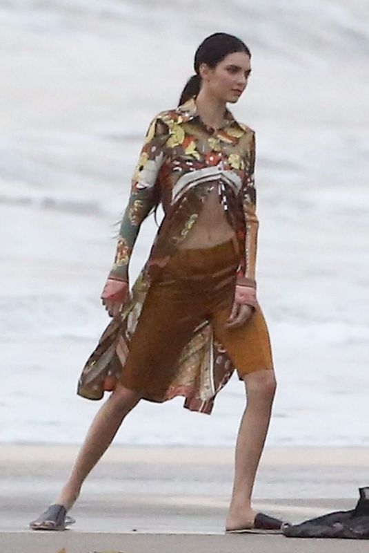 KENDALL JENNER on the Set of a Photoshoot at a Beach in Malibu 12/15/2018