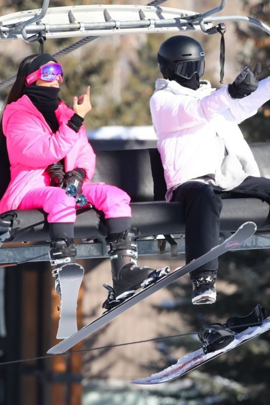 KIM KARDASHIAN and KENDALL JENNER Out at Slopes in Aspen 12/29/2018