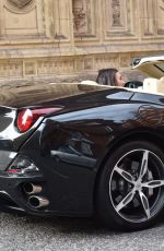 KIMBERLEY GARNER Driving Out Her Ferrari in Kensington 10/24/2018