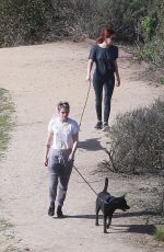 KRISTEN STEWART and SARA DINKIN with Their Dogs Out Hikking in Los Feliz 12/22/2018 