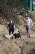 KRISTEN STEWART and SARA DINKIN with Their Dogs Out Hikking in Los Feliz 12/22/2018 