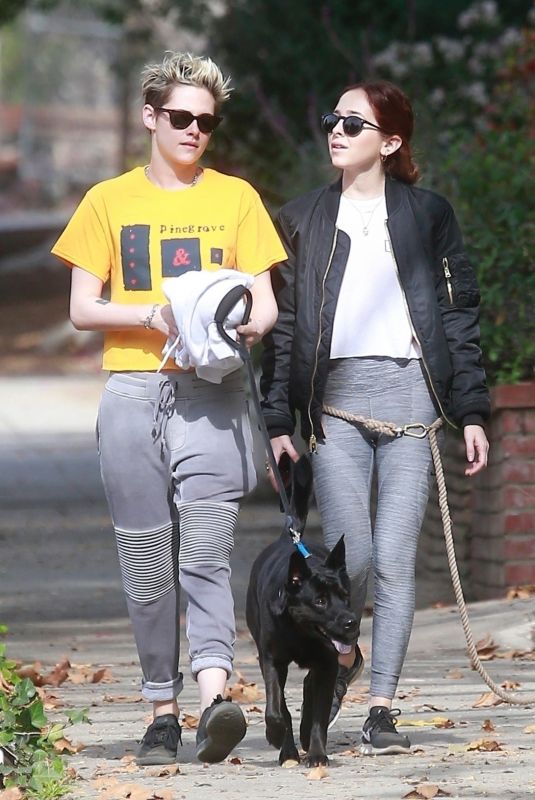 KRISTEN STEWART and SARA DINKIN with Their Dogs Out in Los Angeles 12/21/2018 