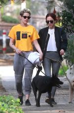 KRISTEN STEWART and SARA DINKIN with Their Dogs Out in Los Angeles 12/21/2018 