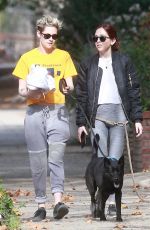 KRISTEN STEWART and SARA DINKIN with Their Dogs Out in Los Angeles 12/21/2018 